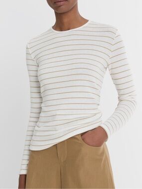 Vince NWOT Stripe Long Sleeve Rib Top Size Medium
